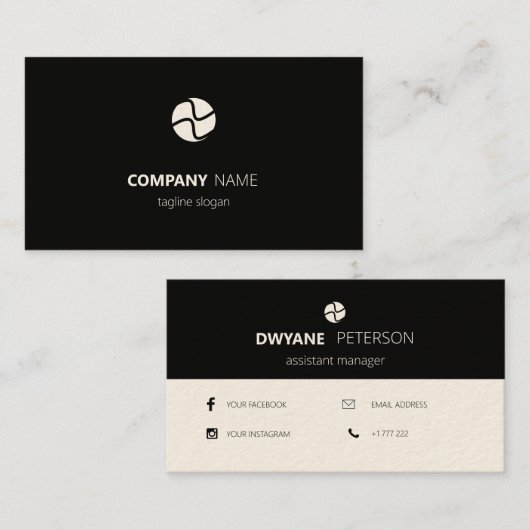 Eenvoudig zwart-wit visitekaartje (Voorkant / Achterkant)