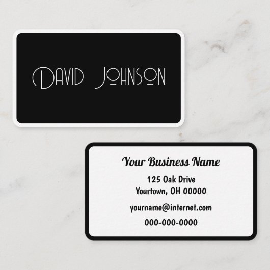 Eenvoudig zwart-wit visitekaartje (Voorkant / Achterkant)