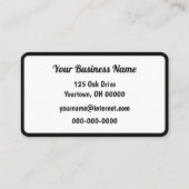 Eenvoudig zwart-wit visitekaartje (Achterkant)