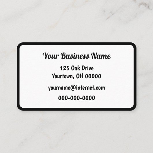 Eenvoudig zwart-wit visitekaartje (Achterkant)