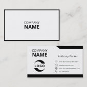 Eenvoudig zwart-wit Visitekaartje (Voorkant / Achterkant)