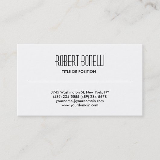 Eenvoudig zwart wit Visitekaartje (Voorkant)