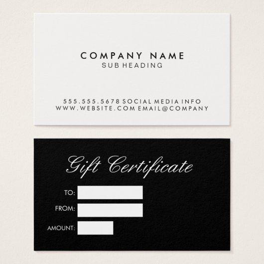 Eenvoudig, zwart wit visitekaartjes (Voorkant /achterkant)