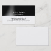 Eenvoudig zwart wit vlak modern Visitekaartje (Voorkant / Achterkant)