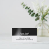 Eenvoudig zwart wit vlak modern Visitekaartje (Staand voorkant)