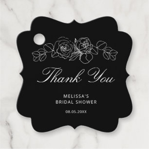 Eenvoudig zwart-wit Vrijgezellenfeest Bedankjes Labels