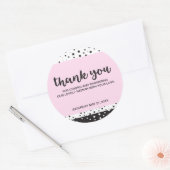 Eenvoudig zwart-wit, Vrijgezellenfeest, dank u Ronde Sticker (Envelop)