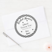 Eenvoudig zwart-wit Vrijgezellenfeest Dank u wel Ronde Sticker (Envelop)