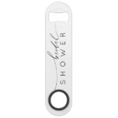 Eenvoudig zwart-wit Vrijgezellenfeest Speed Flessenopener (Voorkant)