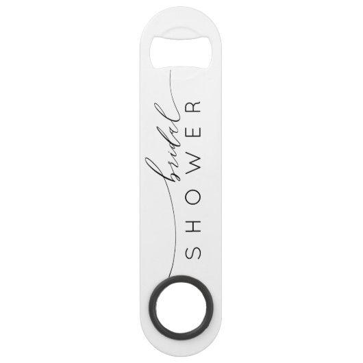 Eenvoudig zwart-wit Vrijgezellenfeest Speed Flessenopener (Voorkant)