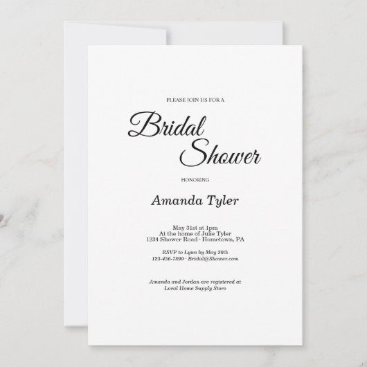 Eenvoudig zwart-wit Vrijgezellenfeest voor kalligr Kaart (Voorkant)