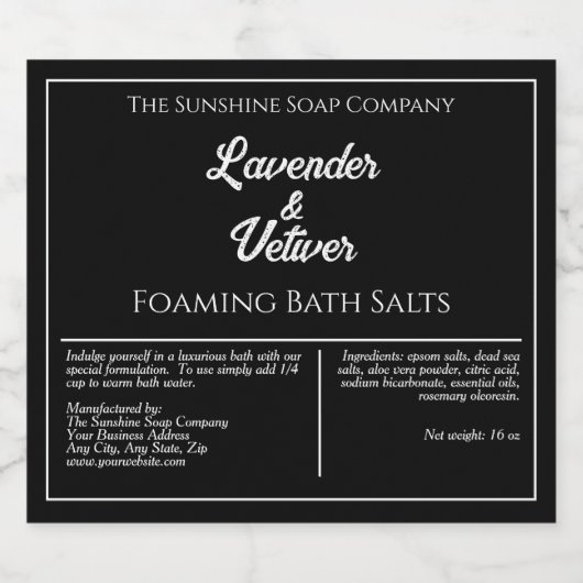 Eenvoudig zwart wit waterdicht productlabel sparkling wijnetiket (Enkel label)