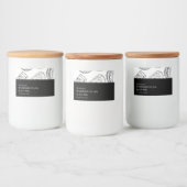 Eenvoudig Zwart & Wit Watermeloen Jam Label Voedselcontainer Etiket (Flessen)