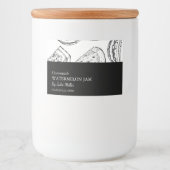 Eenvoudig Zwart & Wit Watermeloen Jam Label Voedselcontainer Etiket (Voorkant)