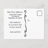 Eenvoudig zwart-wit We hebben bewegend teken Aankondigingskaart (Achterkant)