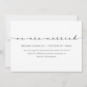 Eenvoudig zwart-wit We zijn bruiloft aankondiging (Voorkant)