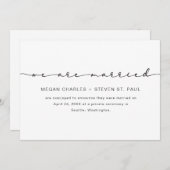 Eenvoudig zwart-wit We zijn bruiloft aankondiging (Voorkant / Achterkant)