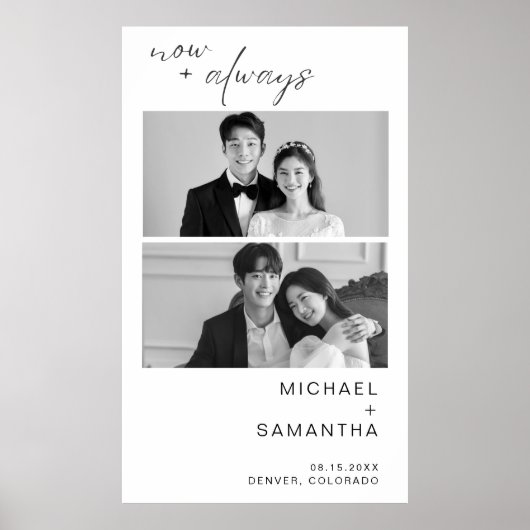 Eenvoudig Zwart & Wit Welkom op onze bruiloft Poster (Voorkant)