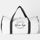 Eenvoudig zwart wit zakelijk logo-merk plunjezak (Voorkant)