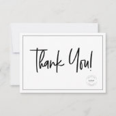 Eenvoudig Zwart Wit Zakelijk Logo Sociale Pictogra Bedankkaart (Voorkant)