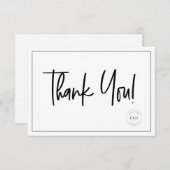 Eenvoudig Zwart Wit Zakelijk Logo Sociale Pictogra Bedankkaart (Voorkant / Achterkant)