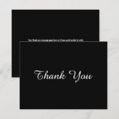 Eenvoudig zwart-wit zakelijk script bedankkaart (Voorkant / Achterkant)