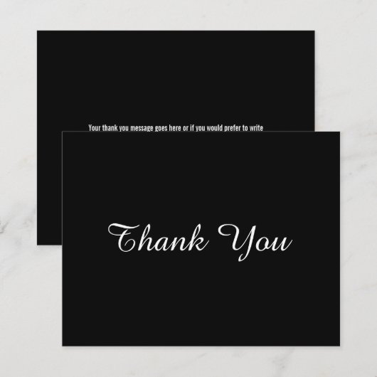 Eenvoudig zwart-wit zakelijk script bedankkaart (Voorkant / Achterkant)