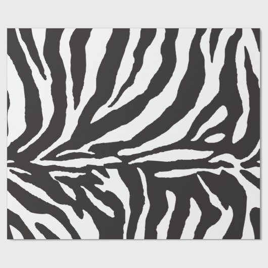 Eenvoudig zwart-wit Zebra Stripe Patroon Cadeaupapier (Vlak)