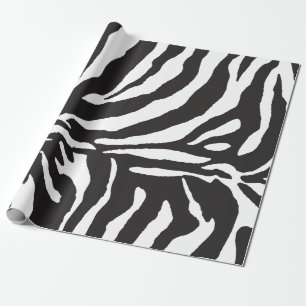 Eenvoudig zwart-wit Zebra Stripe Patroon Cadeaupapier