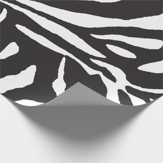 Eenvoudig zwart-wit Zebra Stripe Patroon Cadeaupapier (Hoek)