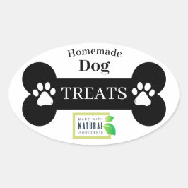 Eenvoudig Zwart & Wit Zelfgemaakt Hond Treat Label