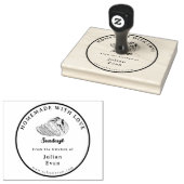 Eenvoudig zwart-wit zelfgemaakt zuurdesem rubberstempel (Gestempeld)