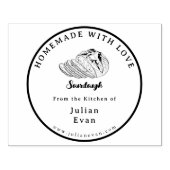 Eenvoudig zwart-wit zelfgemaakt zuurdesem rubberstempel (Afrduk)