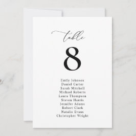 Eenvoudig zwart-wit Zitplaatskaart