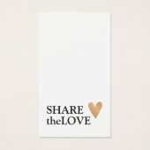 Eenvoudig zwart, wit, zwart, Gold Heart Visitekaartje (Voorkant)