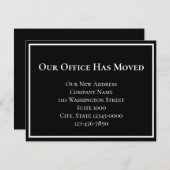 Eenvoudig zwart-witbericht over beweging aankondiging (Voorkant / Achterkant)