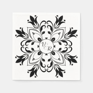 Eenvoudig zwart-witboek Napkin Servet