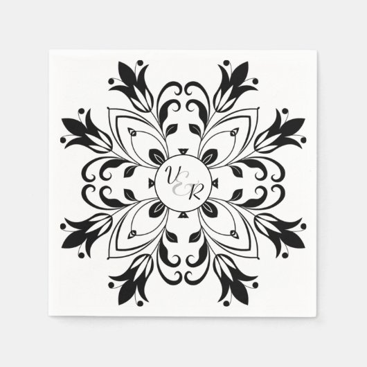 Eenvoudig zwart-witboek Napkin Servet (Voorkant)