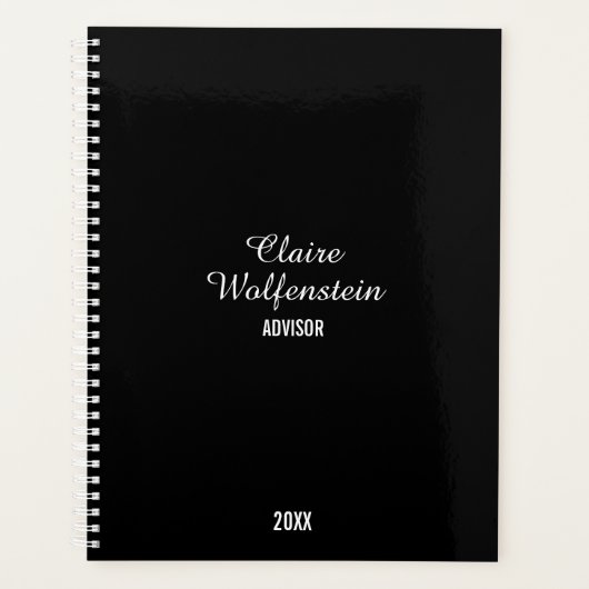 Eenvoudig zwart witboek voor professionele gebruik planner (Voorkant)