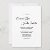 Eenvoudig zwart-witcalligrafisch huwelijk kaart (Voorkant)