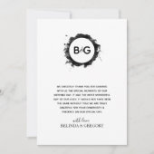 Eenvoudig zwart withuwelijk bedankkaart (Voorkant)