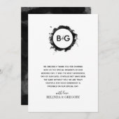 Eenvoudig zwart withuwelijk bedankkaart (Voorkant / Achterkant)