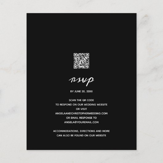 Eenvoudig zwart withuwelijk in één keer (Achterkant)