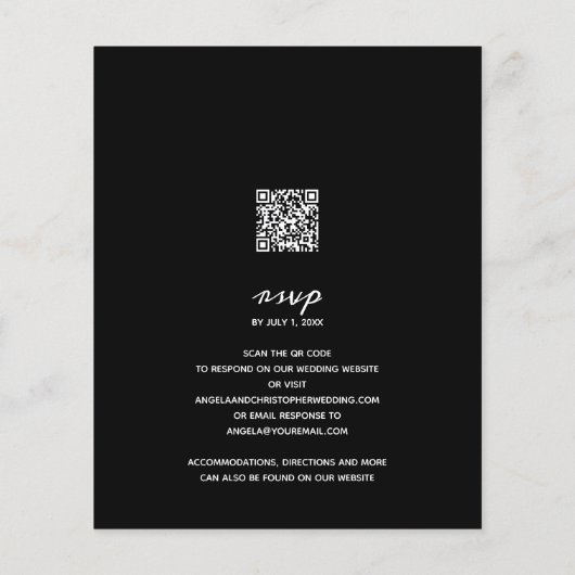 Eenvoudig zwart withuwelijk in één keer (Achterkant)