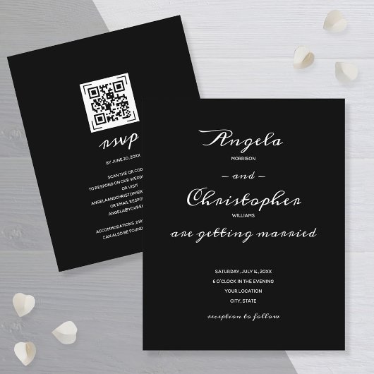 Eenvoudig zwart withuwelijk in één keer