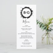 Eenvoudig zwart withuwelijk menu (Staand voorkant)