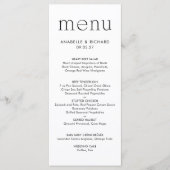 Eenvoudig zwart withuwelijk menu (Voorkant)