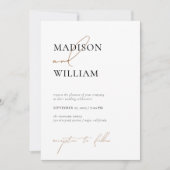 Eenvoudig zwart-withuwelijk Modern minimalistisch Kaart (Voorkant)