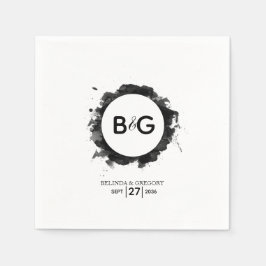 Eenvoudig zwart withuwelijk servet