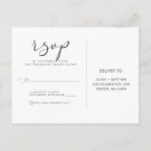 Eenvoudig zwart-witkalligrafie RSVP-Briefkaart Uitnodiging Briefkaart (Achterkant)